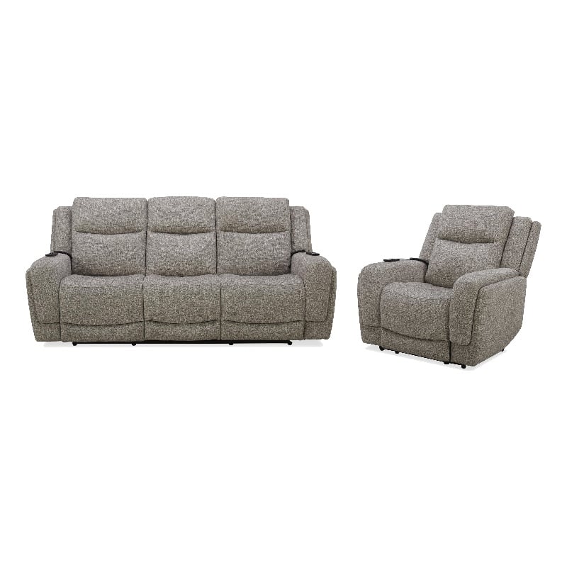 Pemberly Row Contemporary Frappe Power Reclining Sofa and Recliner