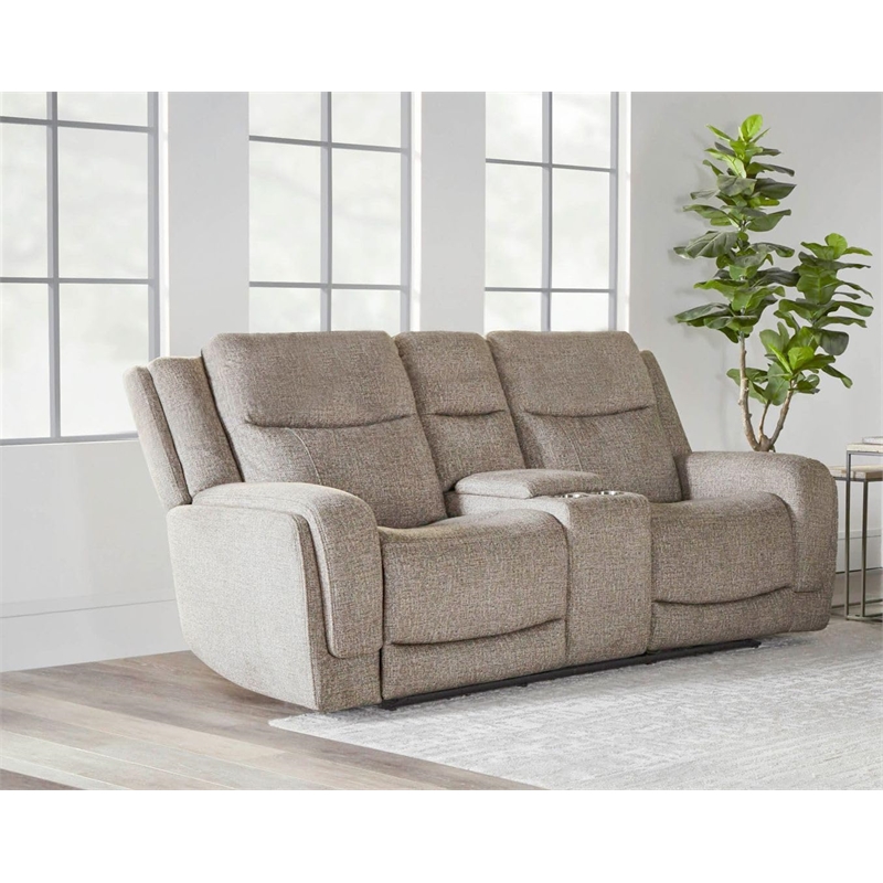 Pemberly Row Contemporary Frappe Power Reclining Sofa and Loveseat