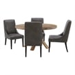 Pemberly Row Contemporary 60 In. Dining Table With 4 Upholstered Chairs