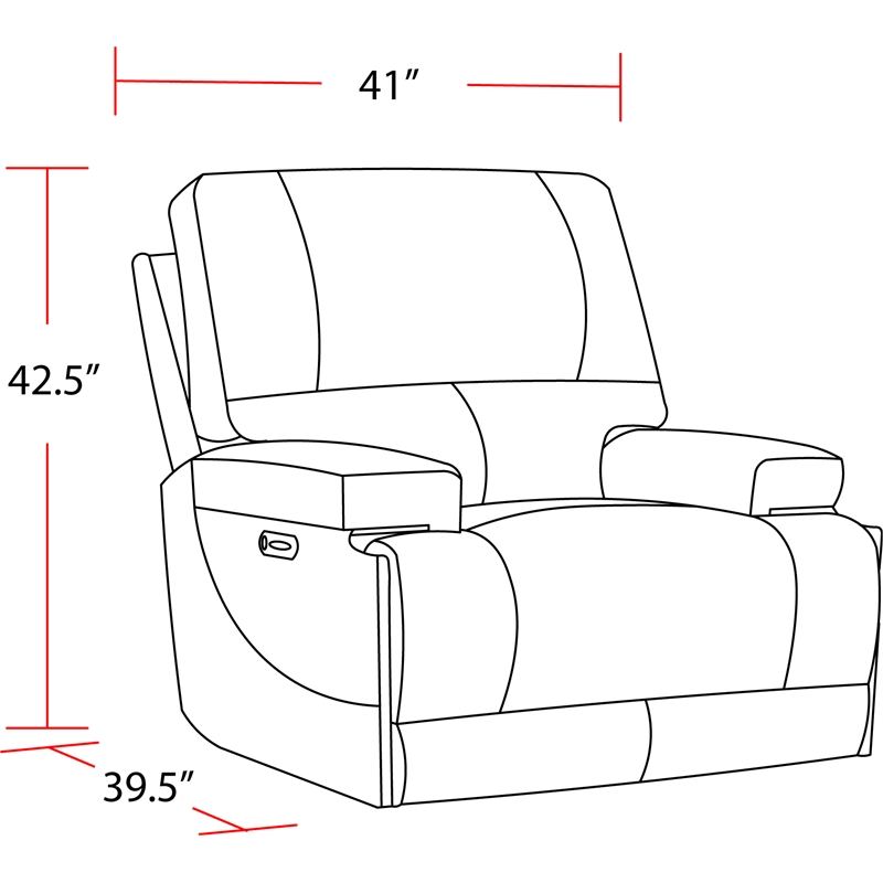 Pemberly Row Contemporary Coffee Cordless Power Recliner Two Pack