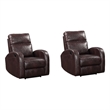 Pemberly Row Contemporary Pebble Brown Manual Recliner Two Pack