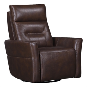 Pemberly Row Contemporary Auburn Power Swivel Glider Recliner