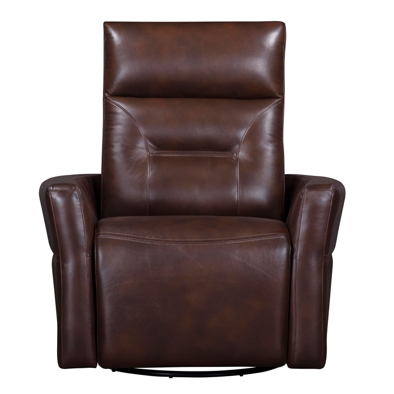 Pemberly Row Contemporary Auburn Power Swivel Glider Recliner