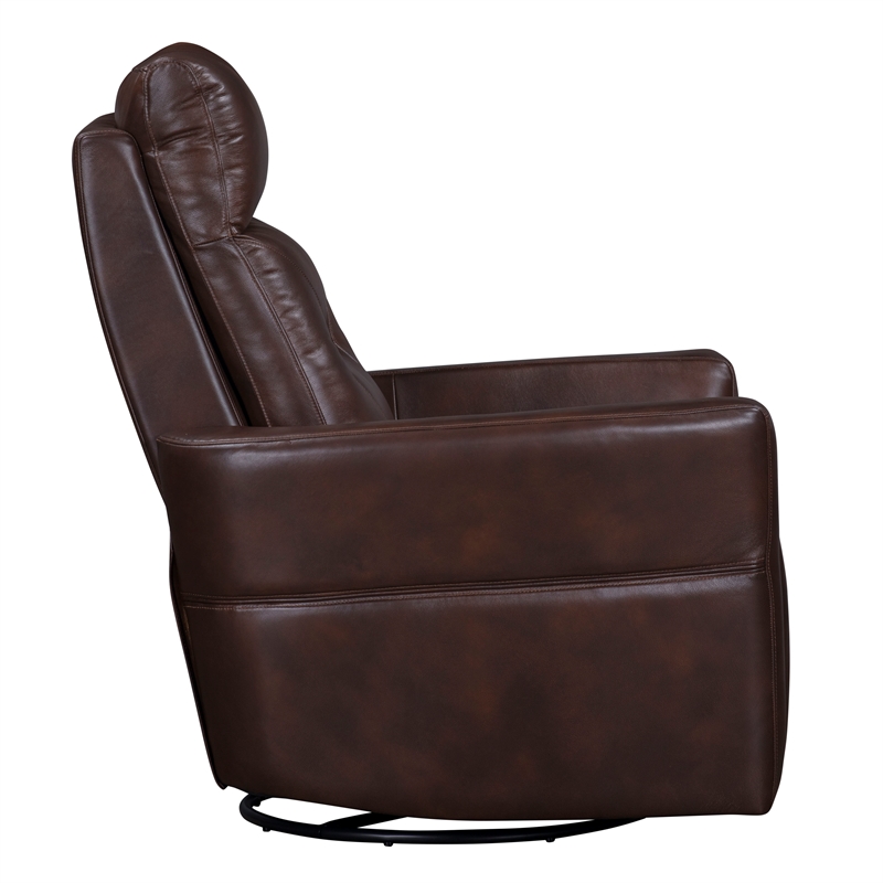 Pemberly Row Contemporary Auburn Power Swivel Glider Recliner