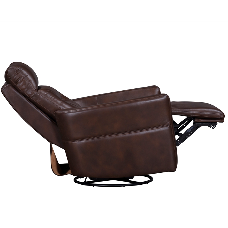 Pemberly Row Contemporary Auburn Power Swivel Glider Recliner