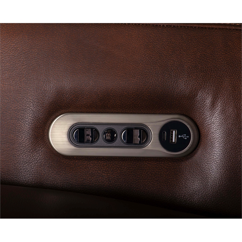 Pemberly Row Contemporary Auburn Power Swivel Glider Recliner