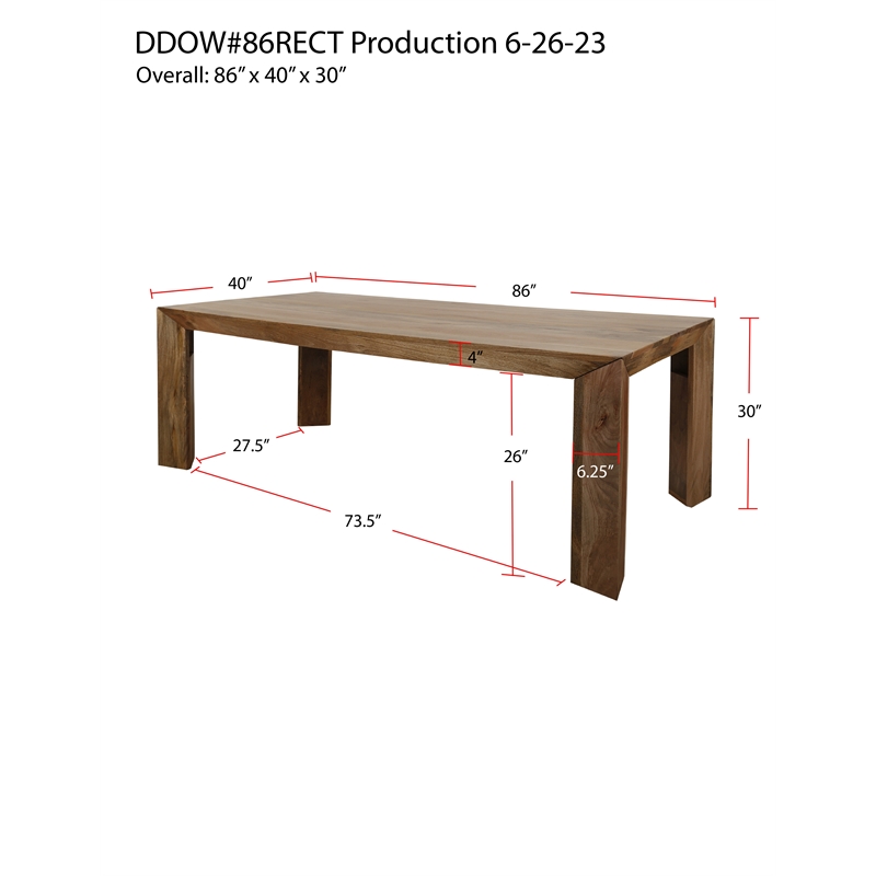 Pemberly Row Contemporary 86 In. Dining Table With 4 Upholstered Chairs
