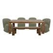 Pemberly Row Contemporary 86 In. Dining Table With 4 Upholstered Chairs