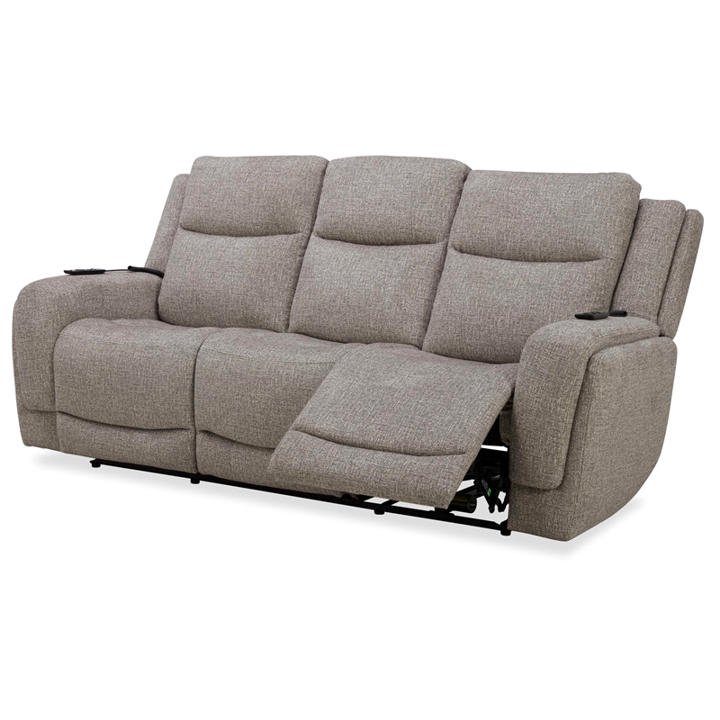 Pemberly Row Contemporary Frappe Power Reclining Sofa and Two Recliners