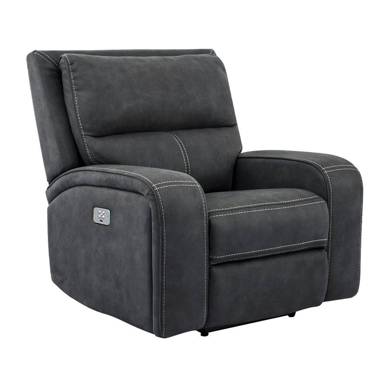 Pemberly Row Contemporary Fabric Slate Power Recliner Two Pack