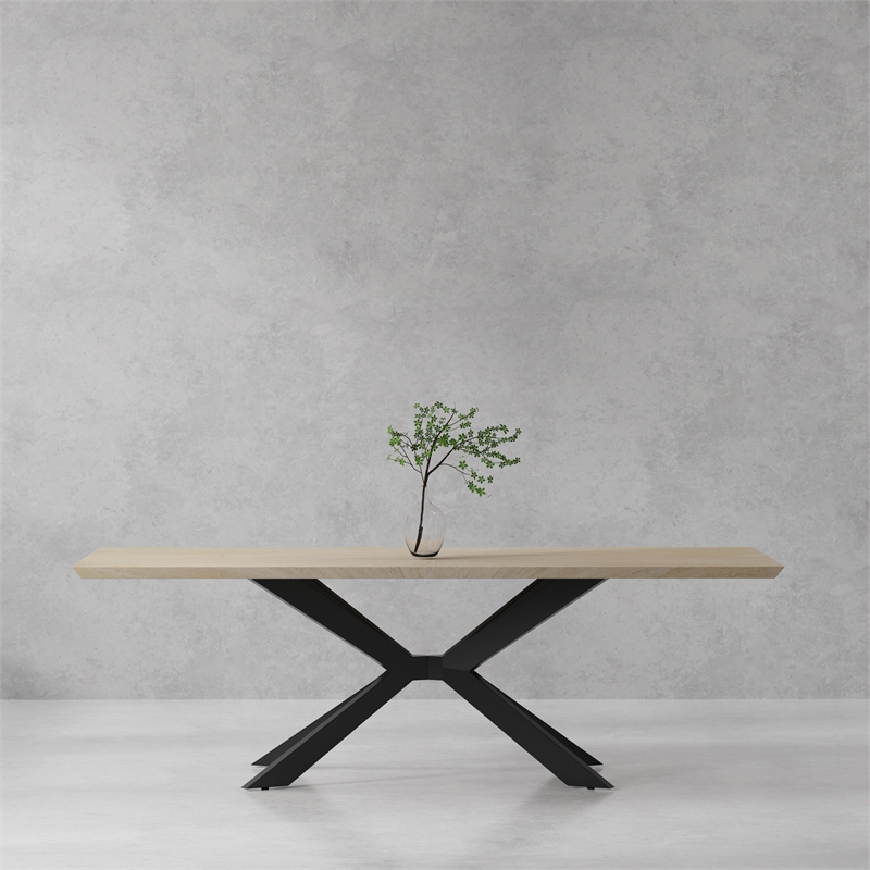 Pemberly Row Contemporary 86 In. Dining Table With 4 Upholstered Chairs