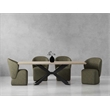 Pemberly Row Contemporary 86 In. Dining Table With 4 Upholstered Chairs