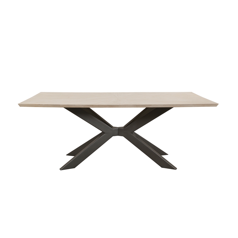 Pemberly Row Contemporary 86 In. Dining Table With 4 Upholstered Chairs