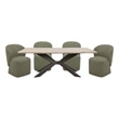 Pemberly Row Contemporary 86 In. Dining Table With 4 Upholstered Chairs