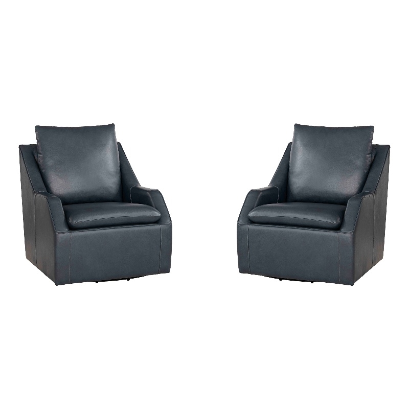 Pemberly Row Contemporary Steamboat Marine Swivel Accent Chair Two Pack