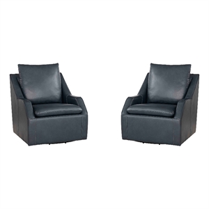 Pemberly Row Contemporary Steamboat Marine Swivel Accent Chair Two Pack