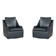 Pemberly Row Contemporary Steamboat Marine Swivel Accent Chair Two Pack
