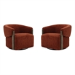 Pemberly Row Contemporary Island Rust Swivel Accent Chair Two Pack