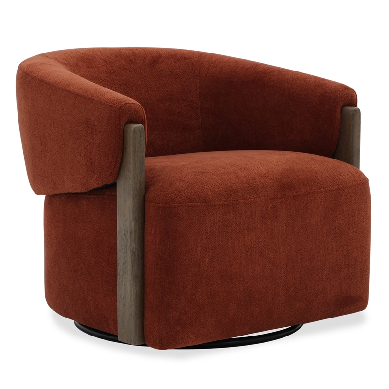 Pemberly Row Contemporary Island Rust Swivel Accent Chair Two Pack