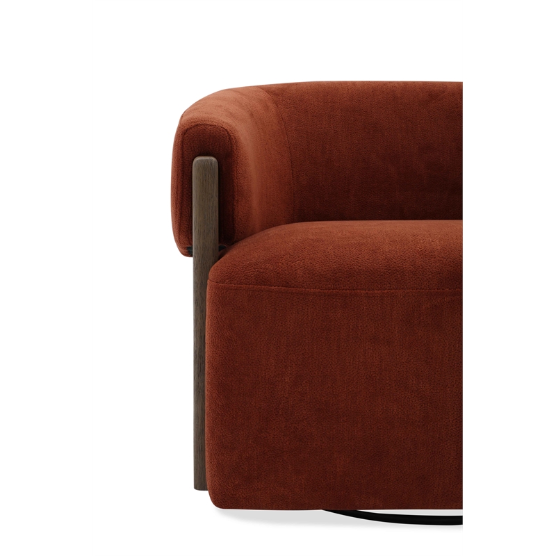 Pemberly Row Contemporary Island Rust Swivel Accent Chair Two Pack