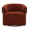 Pemberly Row Contemporary Fabric Island Rust Swivel Accent Chair