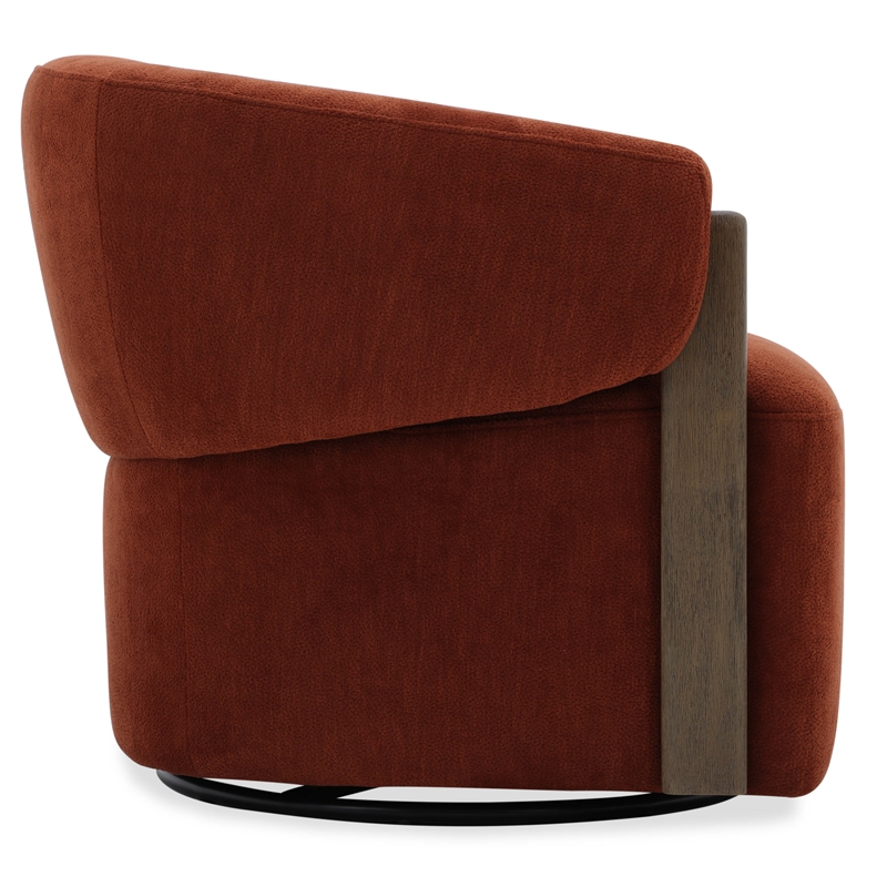 Pemberly Row Contemporary Fabric Island Rust Swivel Accent Chair