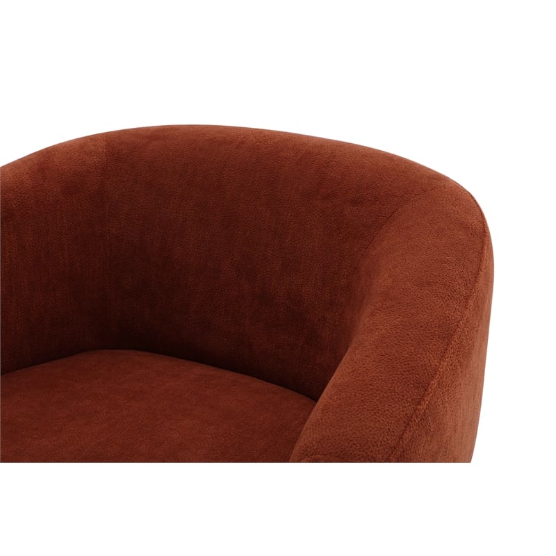 Pemberly Row Contemporary Fabric Island Rust Swivel Accent Chair