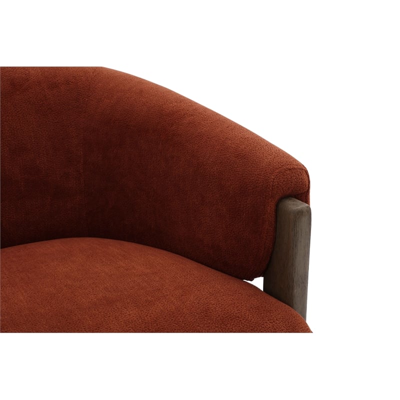 Pemberly Row Contemporary Fabric Island Rust Swivel Accent Chair