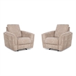 Pemberly Row Contemporary Biscotti Power Glider Recliner Two Pack