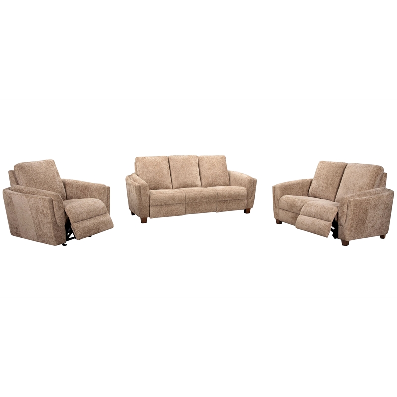 Pemberly Row Contemporary Biscotti Power Glider Recliner Two Pack