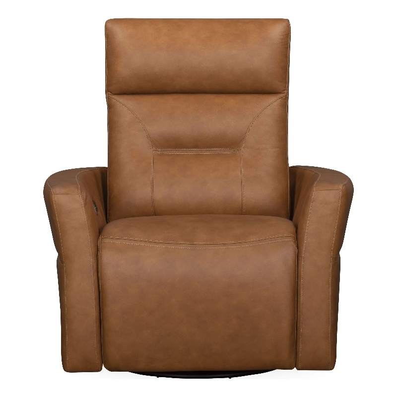 Pemberly Row Contemporary Vintage Caramel Power Swivel Glider Recliner