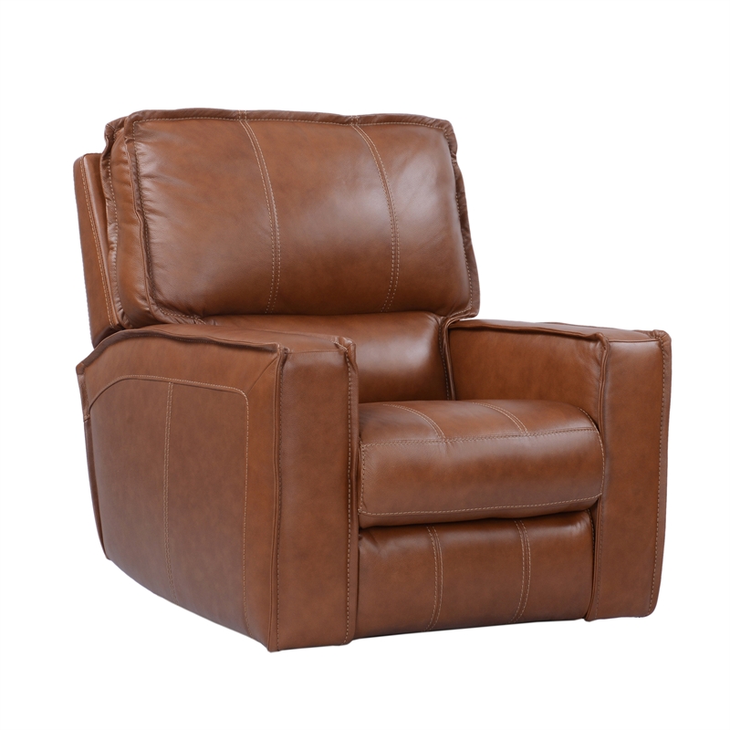 Pemberly Row Contemporary Leather Saddle Power Recliner Two Pack