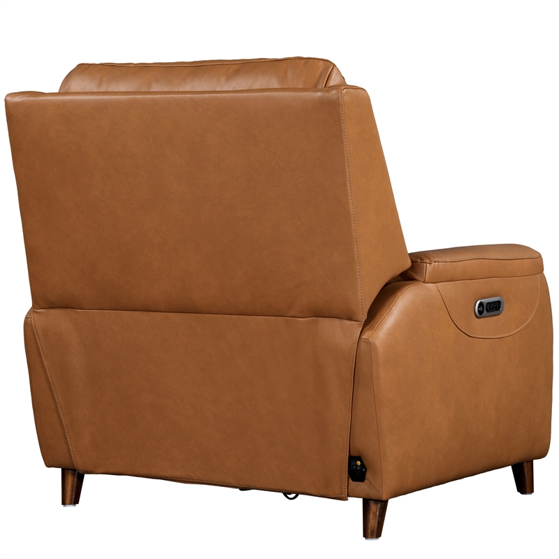 Pemberly Row Contemporary Caramel Cream Power Recliner Two Pack