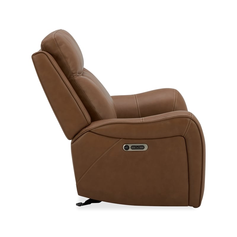 Pemberly Row Contemporary Butternut Power Glider Recliner Two Pack