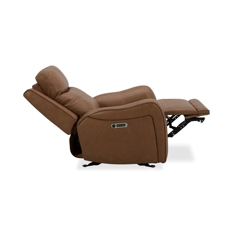 Pemberly Row Contemporary Butternut Power Glider Recliner Two Pack