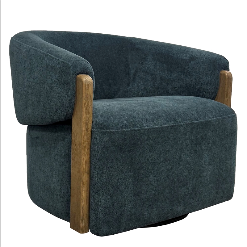 Pemberly Row Contemporary Island Teal Swivel Accent Chair Two Pack