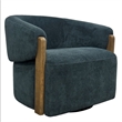 Pemberly Row Contemporary Island Teal Swivel Accent Chair Two Pack