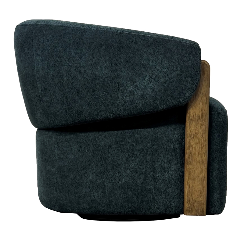 Pemberly Row Contemporary Fabric Island Teal Swivel Accent Chair