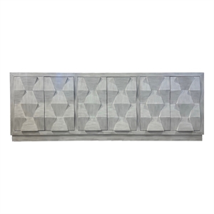 Pemberly Row Contemporary Engineered Wood White Finish Wash 90&quot Console