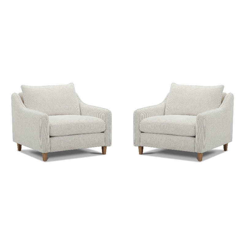 Pemberly Row Modern / Contemporary Fabric Farlo Chalk Chair Two Pack