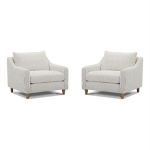 Pemberly Row Modern / Contemporary Fabric Farlo Chalk Chair Two Pack