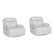Pemberly Row Contemporary Airy Snow Power Zero Gravity Recliner Two Pack