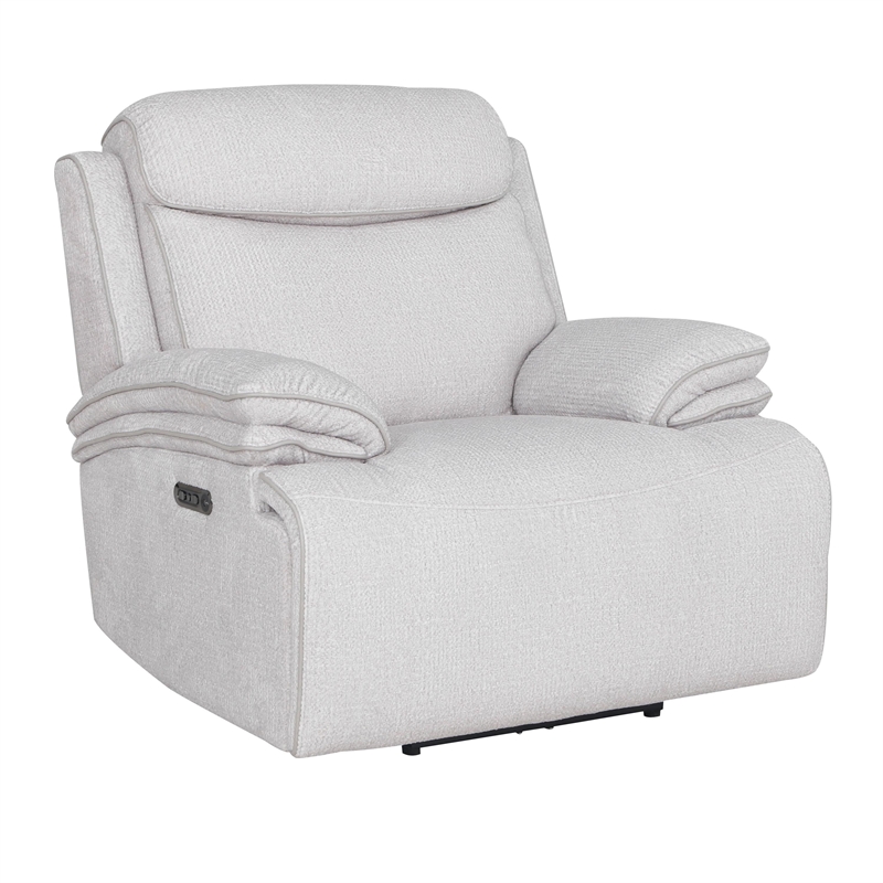Pemberly Row Contemporary Airy Snow Power Zero Gravity Recliner Two Pack