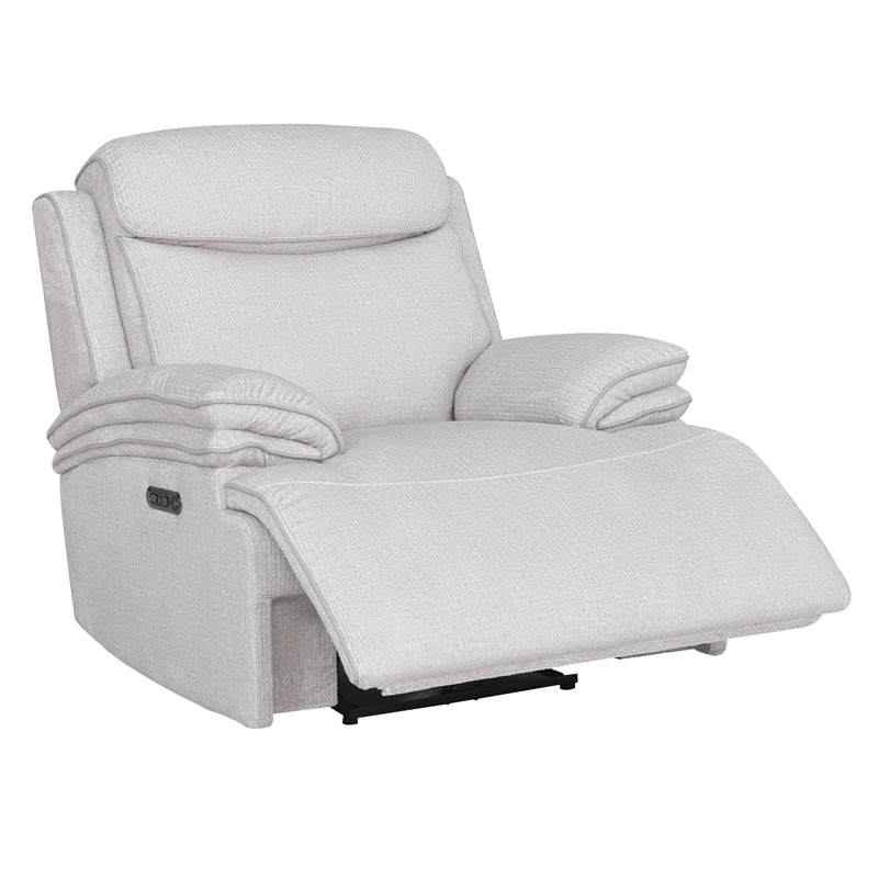 Pemberly Row Contemporary Airy Snow Power Zero Gravity Recliner Two Pack