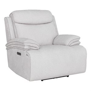 Pemberly Row Contemporary Airy Snow Power Zero Gravity Recliner