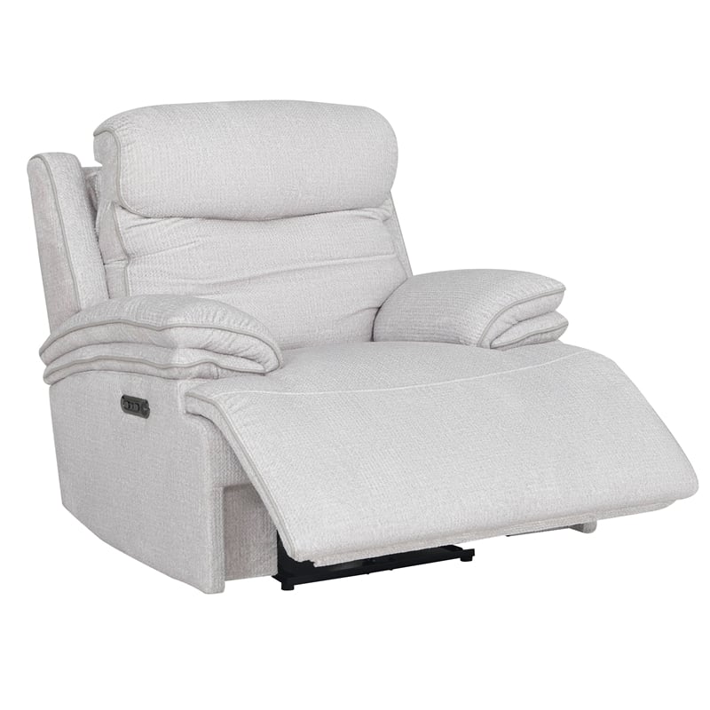 Pemberly Row Contemporary Airy Snow Power Zero Gravity Recliner