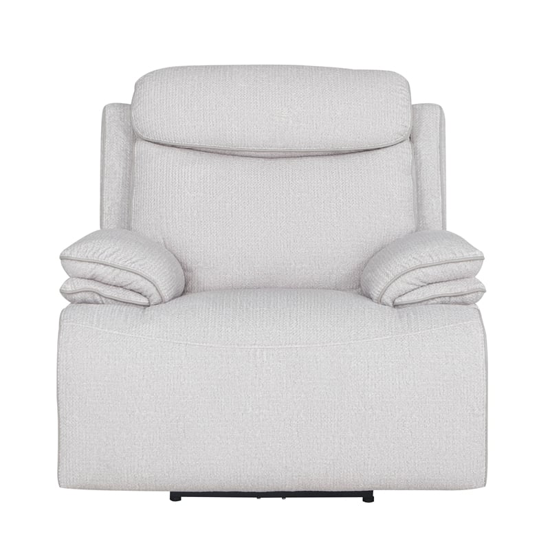 Pemberly Row Contemporary Airy Snow Power Zero Gravity Recliner