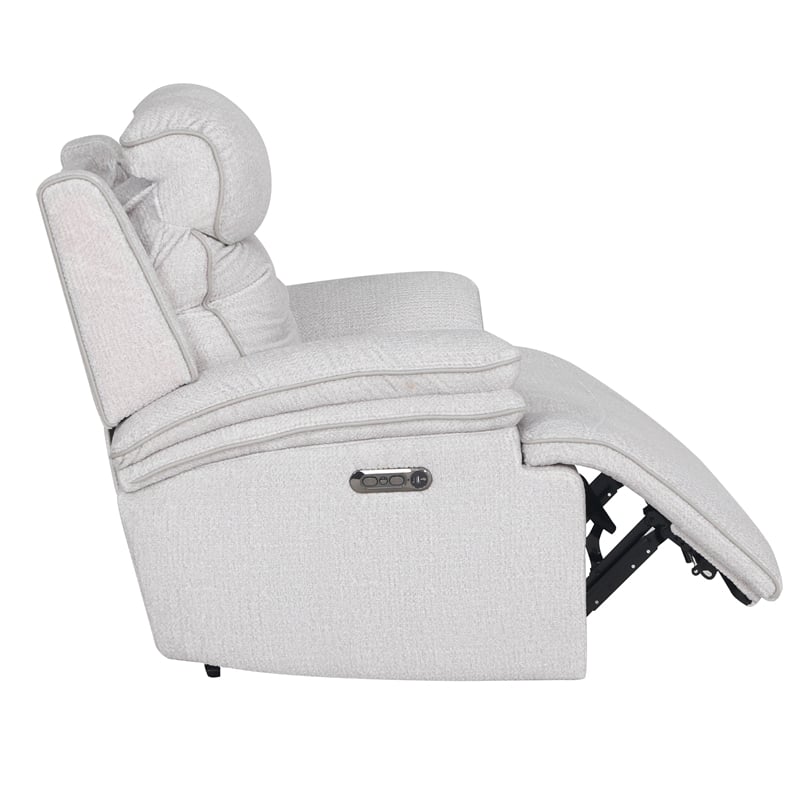 Pemberly Row Contemporary Airy Snow Power Zero Gravity Recliner