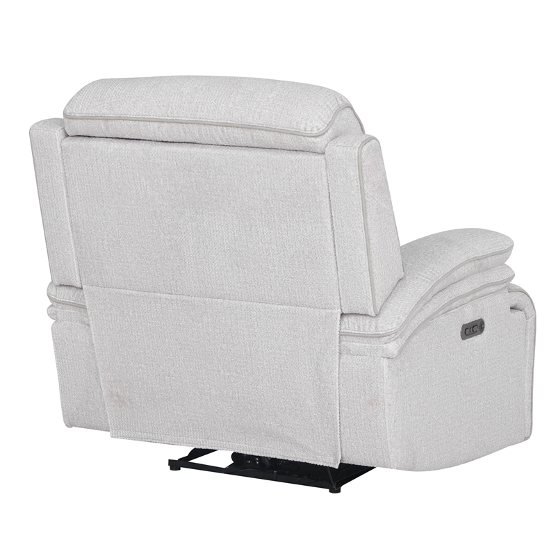 Pemberly Row Contemporary Airy Snow Power Zero Gravity Recliner