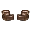 Pemberly Row Contemporary Hickory Power Zero Gravity Recliner Two Pack
